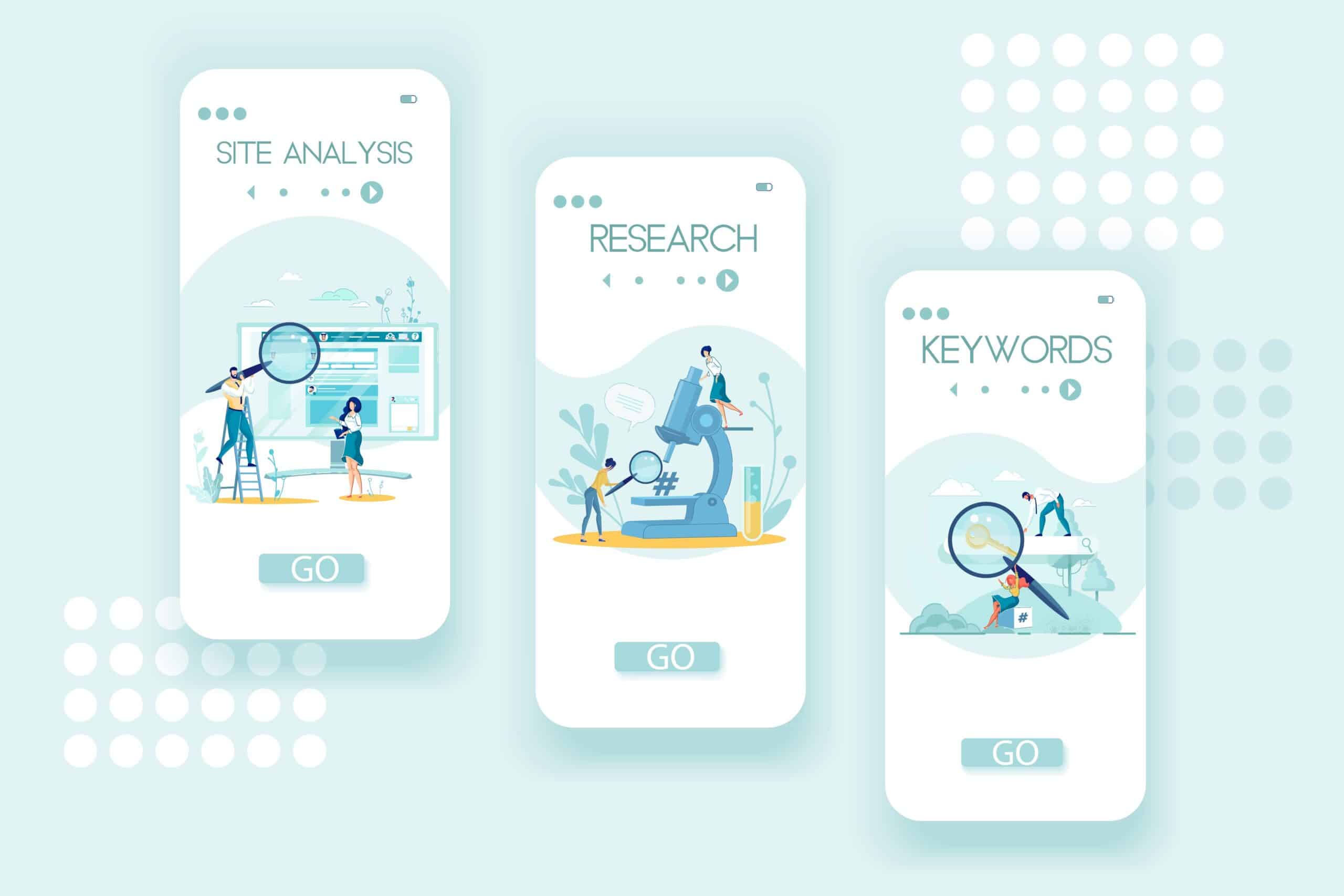 site analysis, keyword research on mobile