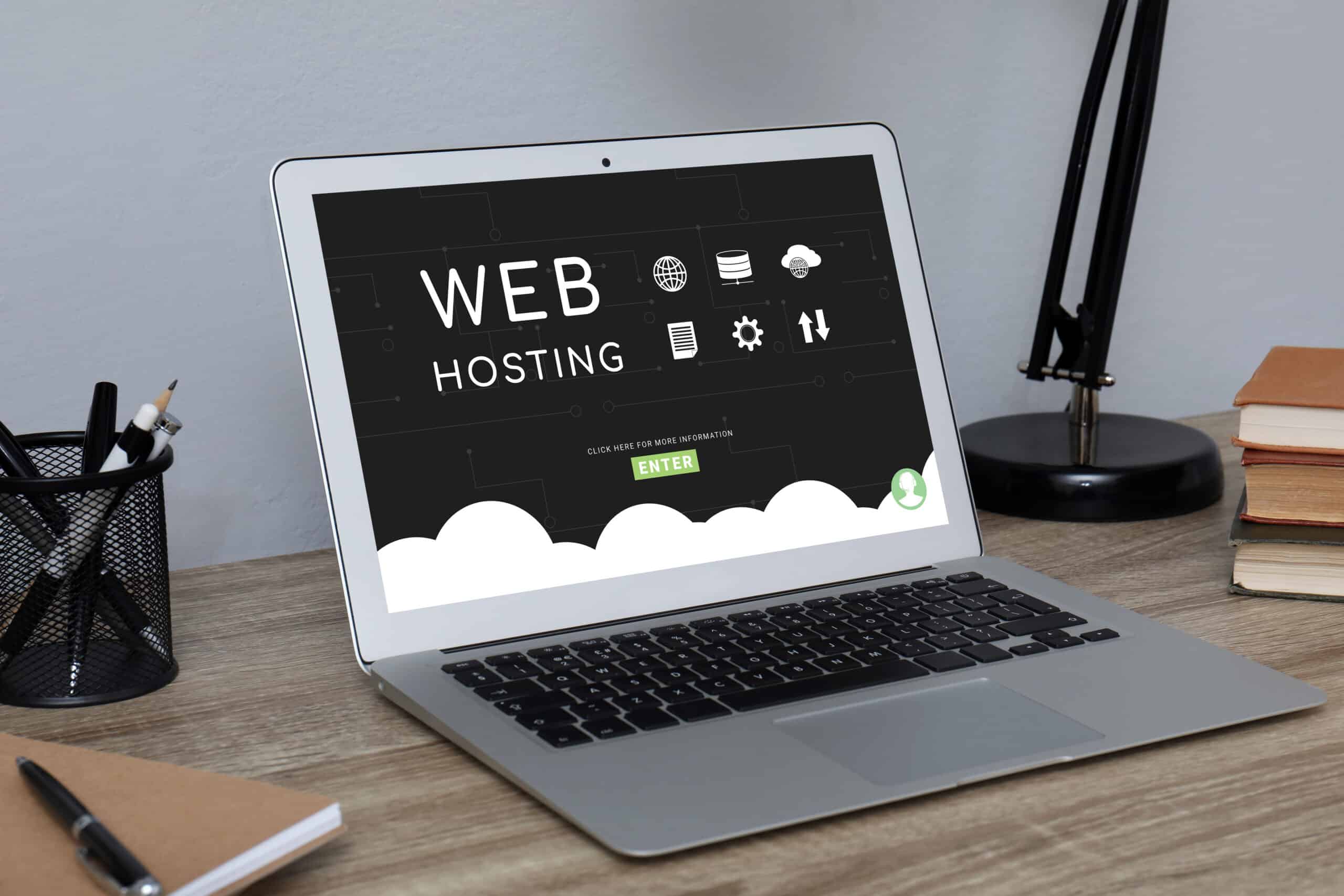 web hosting page on laptop