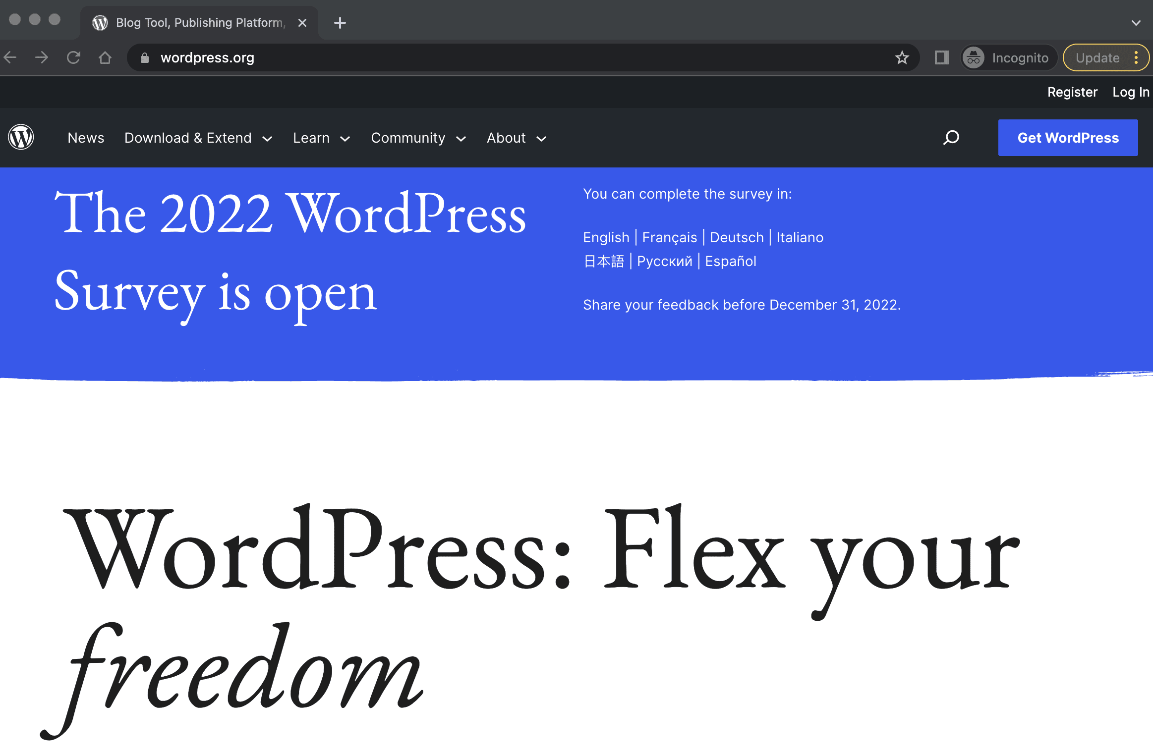 WordPress.org screenshot